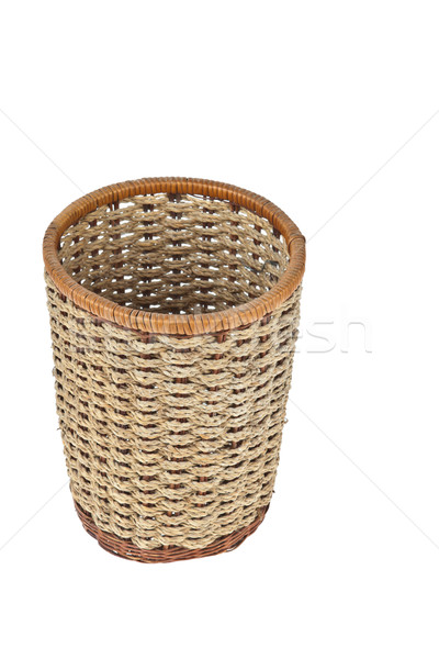 Stock photo: wicker basket isolated on white background 