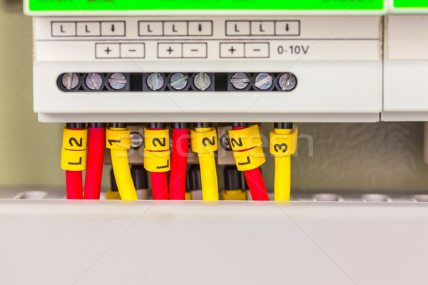 Electrical panel line, controls and switches, safety concept Stock photo © FrameAngel