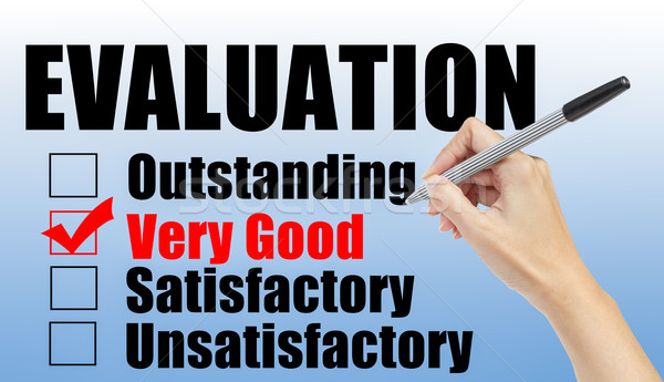 Evaluation form and hand check very good Stock photo © FrameAngel