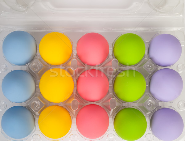 colorful of eggs for holiday easter festival on plastic package, Stock photo © FrameAngel