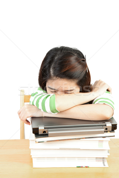 sleeping woman with book  Stock photo © FrameAngel
