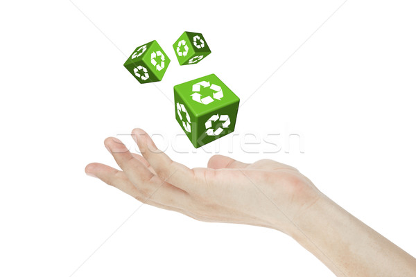 Recycle logo concept and hand Stock photo © FrameAngel