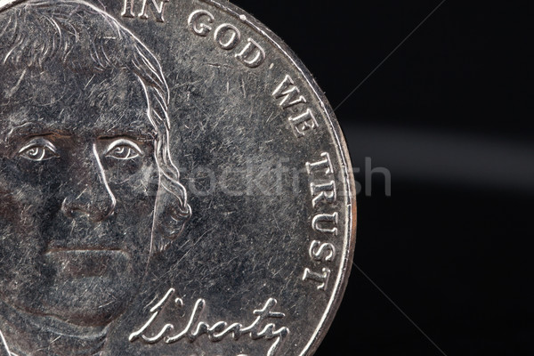 US American coin with wording 'in God we trust' on black backgro Stock photo © FrameAngel