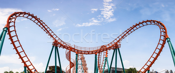 Roller Coaster, rail way curve and spin heart shape as panorama  Stock photo © FrameAngel