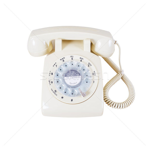 Retro rotary vintage telephone on white background Stock photo © FrameAngel