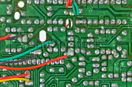 The printed-circuit board with electronic components macro backg Stock photo © FrameAngel