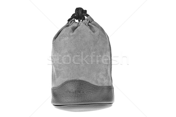 Tasche grau Samt isoliert weiß Business Stock foto © FrameAngel