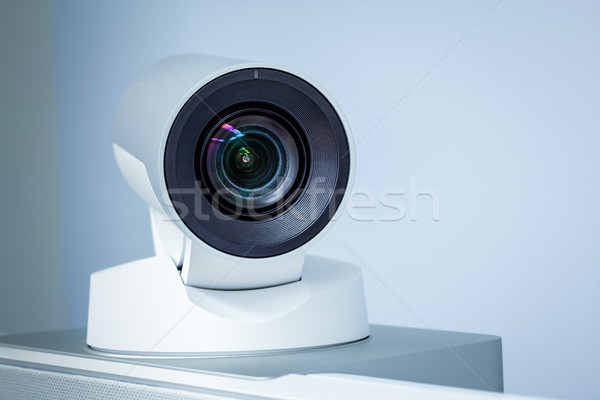 Teleconferencia vídeo conferencia cámara primer plano tecnología Foto stock © FrameAngel