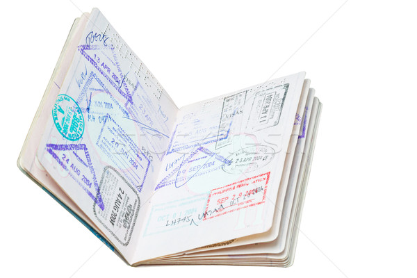 Passport stamp for travel concept background Stock photo © FrameAngel