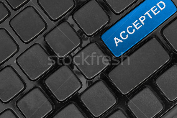 keyboard close up,top view, accepted word Stock photo © FrameAngel