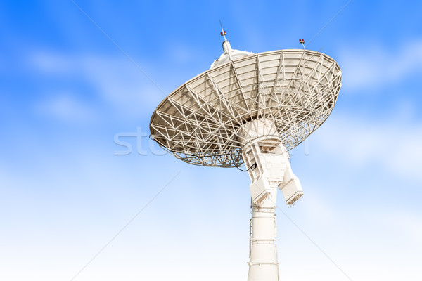 satellite dish antenna radar big size isolated on blue sky backg Stock photo © FrameAngel