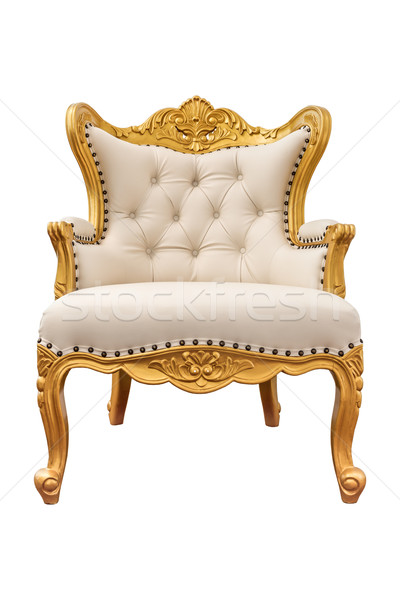 Old vintage leather classic armchair isolated on white backgroun Stock photo © FrameAngel