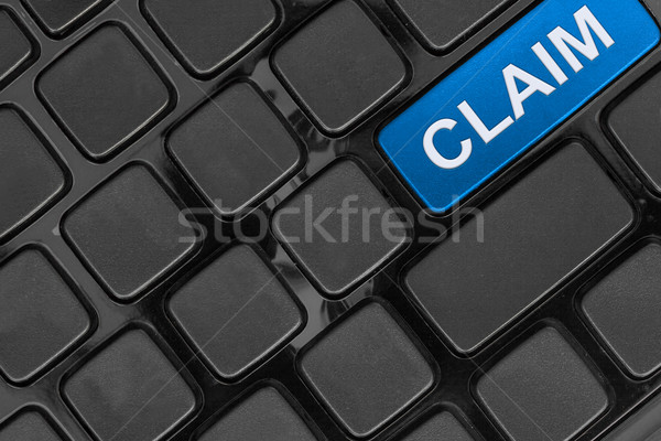 Foto stock: Teclado · cerca · vista · reclamar · seguro · palabra