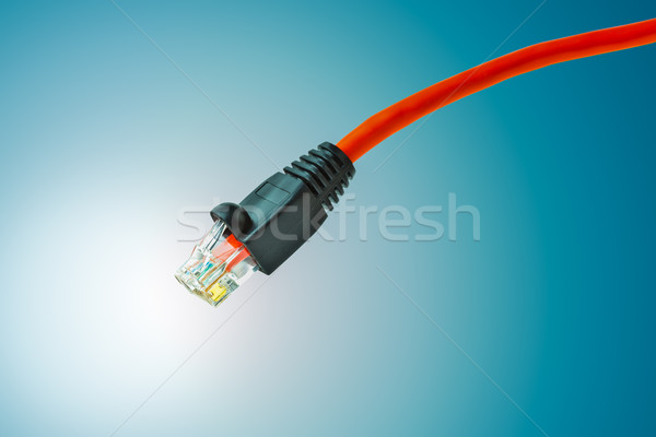 [[stock_photo]]: Lan · ethernet · câble · ordinateur · communication · vitesse