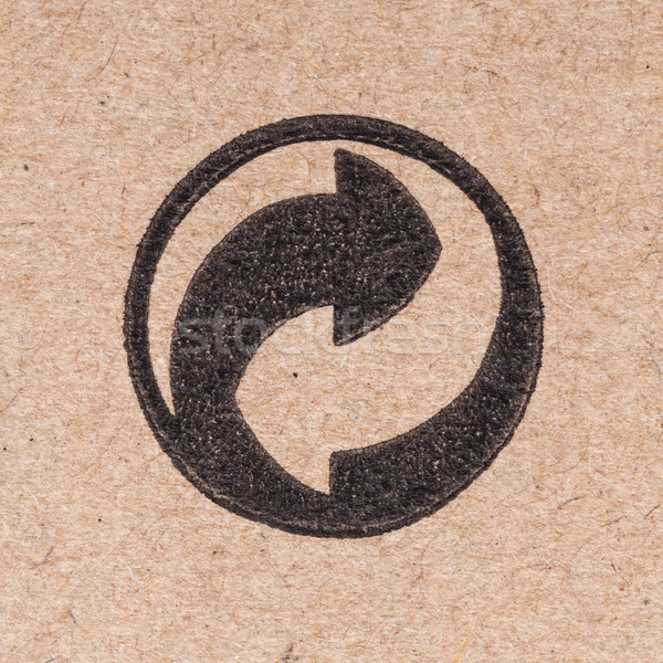 recycling green dot symbol fragile on cardboard box Stock photo © FrameAngel