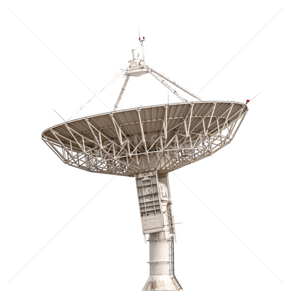 Antena satelitarna anteny radar duży rozmiar odizolowany Zdjęcia stock © FrameAngel