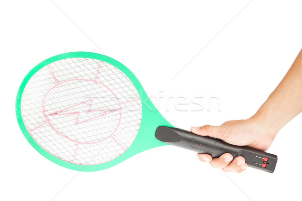 hand with Killer mosquitoes or electronic bug zapper Stock photo © FrameAngel