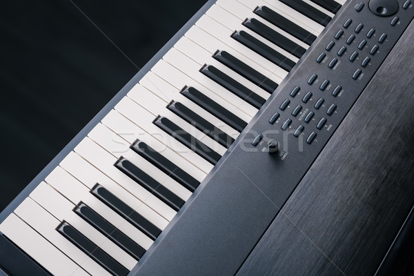 Piano Keyboard synthesizer closeup key top view Stock photo © FrameAngel