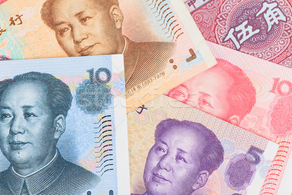Chinese or Yuan banknotes money  from China's currency, close up Stock photo © FrameAngel