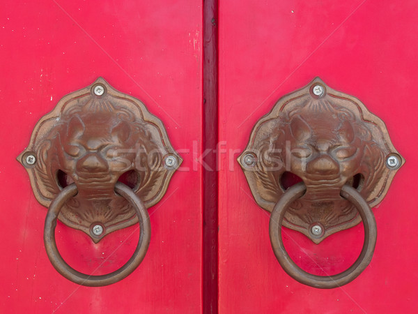 Lion Head Door Handle At A Temple Door  Stock photo © FrameAngel