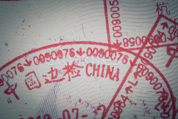 admitted stamp of China Visa for immigration travel concept Stock photo © FrameAngel