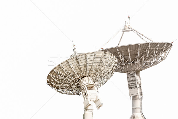 Zdjęcia stock: Antena · satelitarna · anteny · radar · duży · rozmiar · odizolowany
