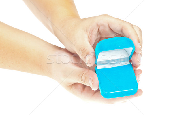 Hand, Open gift over white background  Stock photo © FrameAngel