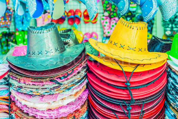 Colorful summer hats for sale Stock photo © FrameAngel