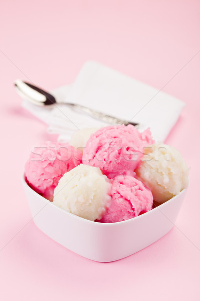 Fraise vanille crème glacée photo fraîches rose Photo stock © Francesco83