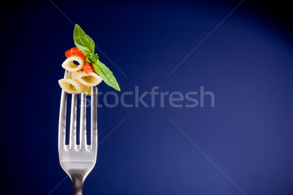 Fork with pasta and tomato sauce - Wallpaper Stock photo © Francesco83