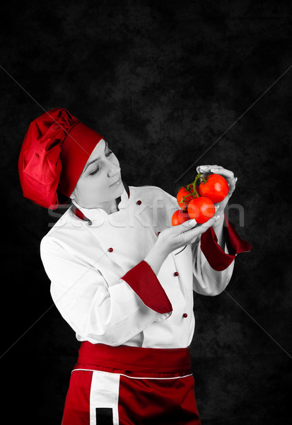 Chef is controlling tomato quality Stock photo © Francesco83