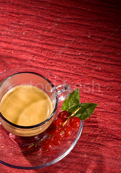 Eszpresszó kávé piros fotó gyümölcs gyümölcsök Stock fotó © Francesco83