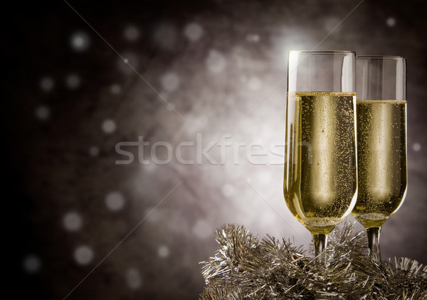 Foto Weihnachten Neujahr Gläser ländlichen Essen Stock foto © Francesco83