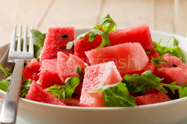 Wassermelone Salat Foto frischen Holztisch Stock foto © Francesco83