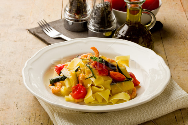 Pasta with Zucchini and Shrimps Stock photo © Francesco83