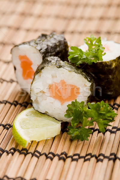 Sushi sashimi fotoğraf lezzetli gıda dikdörtgen biçiminde Stok fotoğraf © Francesco83