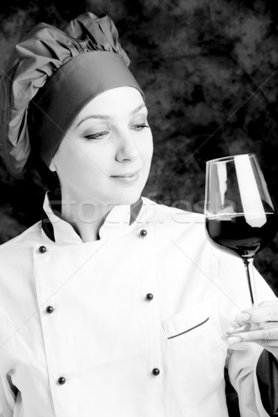 Chef Somelier with wine Stock photo © Francesco83