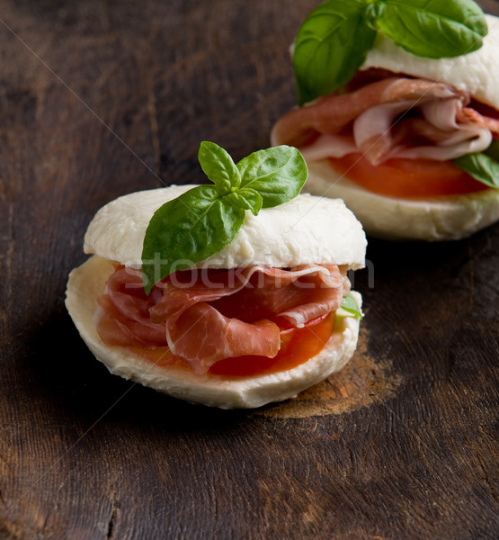 Stuffed Mozzarella cheese with bacon inside Stock photo © Francesco83