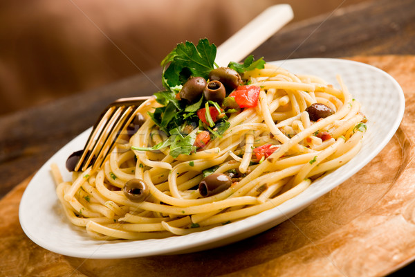 Pasta with Olives and Parsley Stock photo © Francesco83
