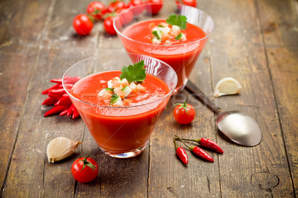 [[stock_photo]]: Table · en · bois · délicieux · légumes · frais · bois · lumière · verre