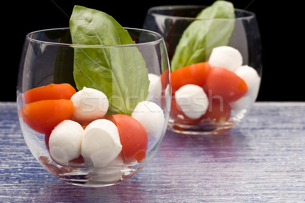 Tomato Mozzarella appetizer in glass - Caprese Stock photo © Francesco83
