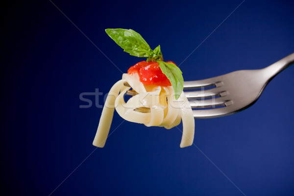 Fork with pasta and tomato sauce Stock photo © Francesco83