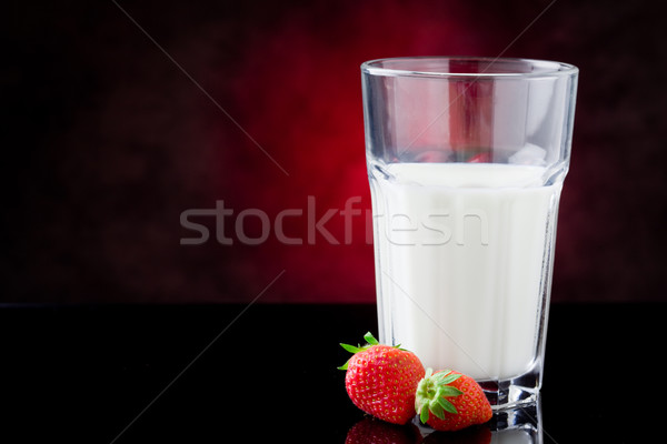 Süt karpuzu fotoğraf cam kırmızı içmek Stok fotoğraf © Francesco83