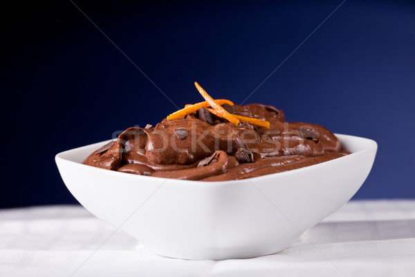 Шоколадный мусс внутри белый чаши оранжевый Сток-фото © Francesco83