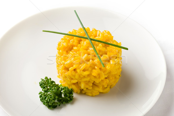 Azafrán foto delicioso amarillo risotto blanco Foto stock © Francesco83