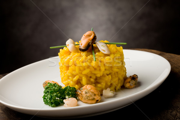 Risotto with saffron and seafood Stock photo © Francesco83