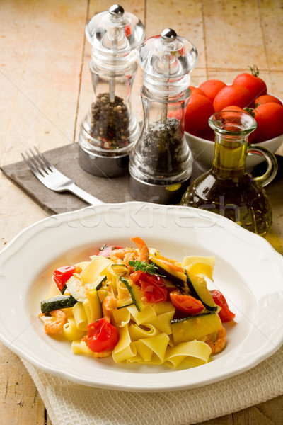Pasta with Zucchini and Shrimps Stock photo © Francesco83