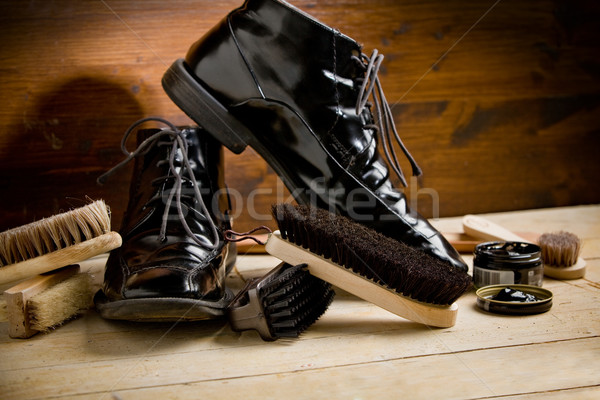 Scarpa strumenti foto tavolo in legno usato Foto d'archivio © Francesco83