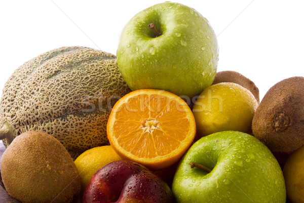 Mélange de fruits photo différent organique fruits gouttes d'eau [[stock_photo]] © Francesco83