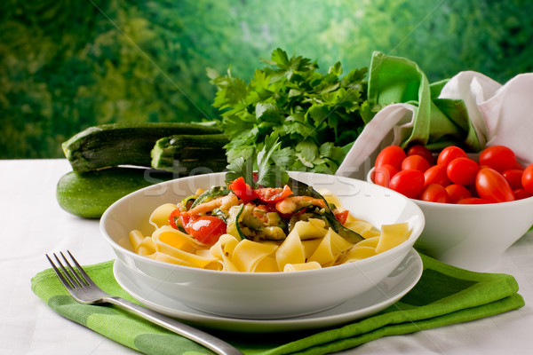 Pasta with Zucchini and Shrimps 2 Stock photo © Francesco83